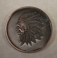 Chief / CMSgt Old Stripe / Chevron Air Force Copper Finish Challenge Coin 