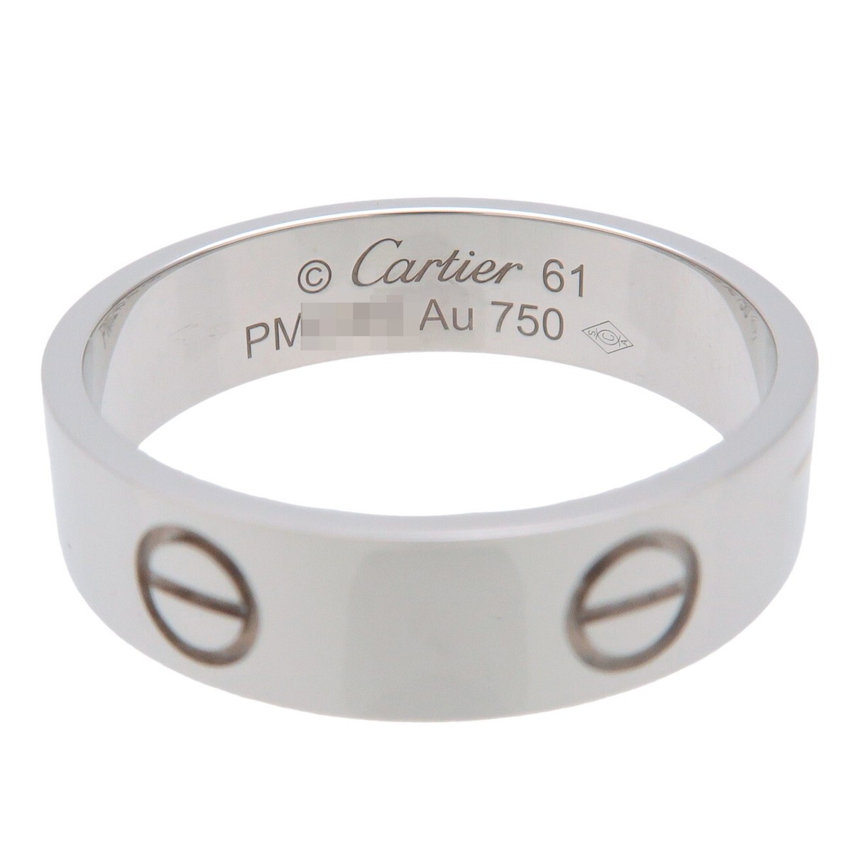 Authentic Cartier Love Ring #61 K18WG White Gold US9.5-10 EU60.5