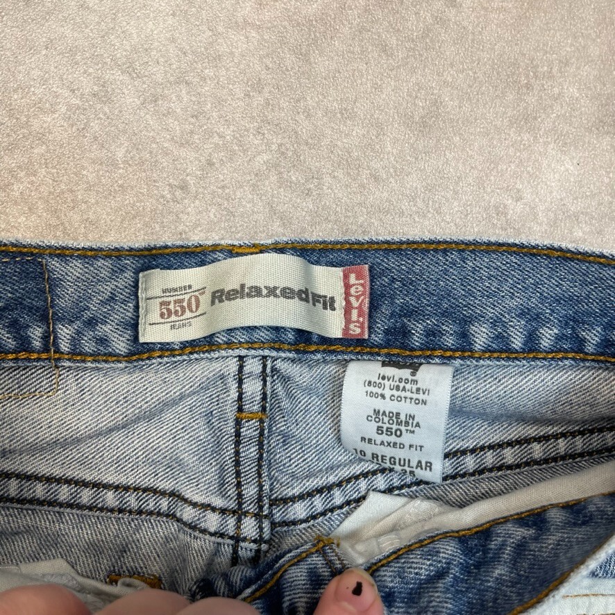 Levis Jeans Kids 550 90s Paper Tag Denim USA Vintage Trousers, Blue, 24” image 4