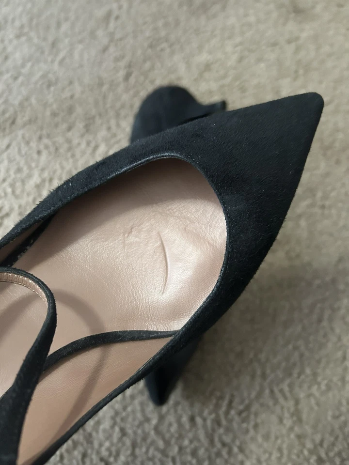 Tabitha Simmons Hermione бархатный носок Mary Jane плоскостях в черный котенок каблук - Изображение 4 из 4