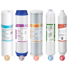 6 Stage Reverse Osmosis Water Filter Replacement Cartridge Set Alkaline Filters