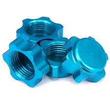 IFLYRC Blue 17mm Aluminum Alloy Wheel Hub Hex Nut Dustproof for 1/8 RC Car 4Pack