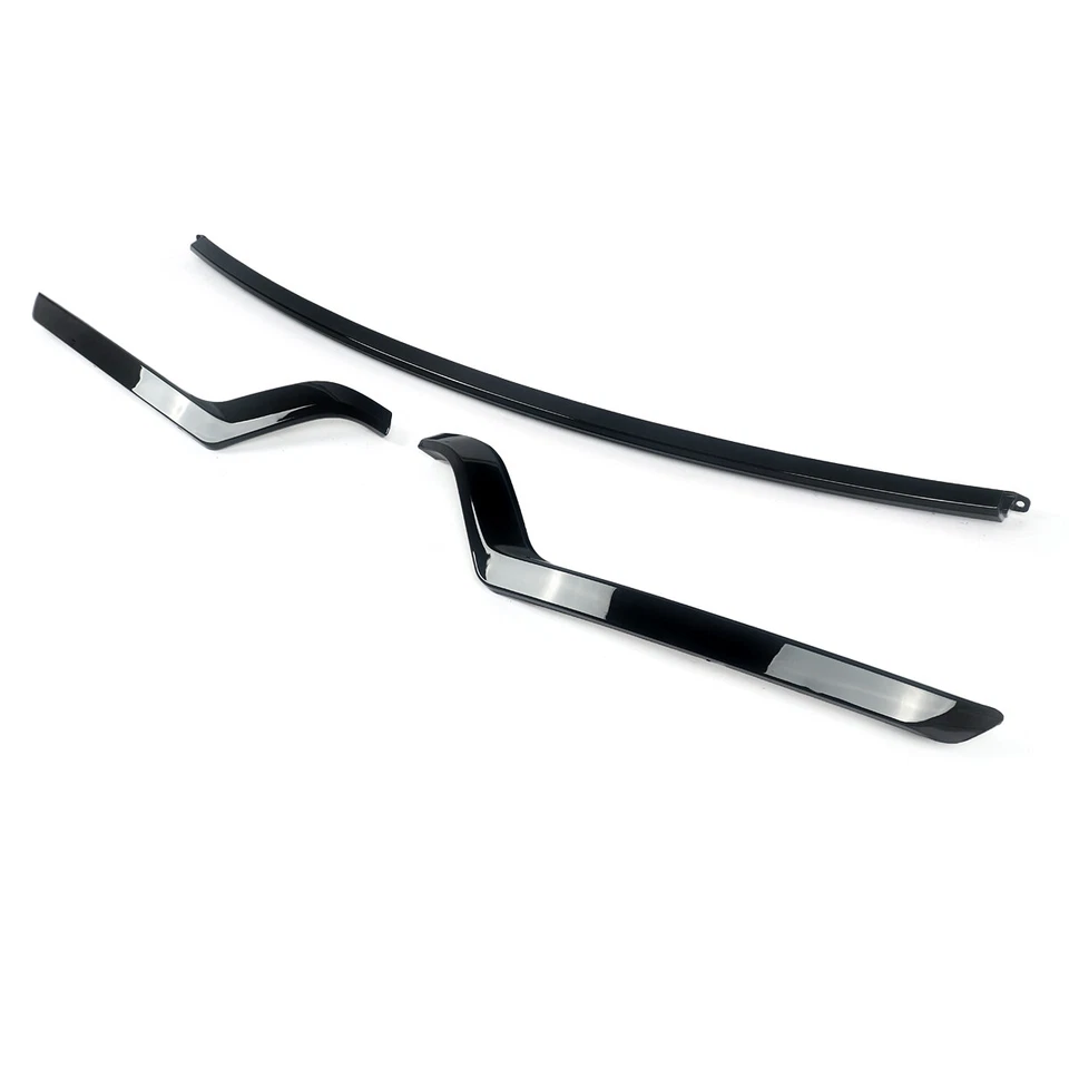 3PCS Front Bumper Trims Molding Gloss Black For 2018 2019 Ford Explorer Sport - Imagem 3 de 4