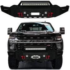 Vijay For 2020-2023 Chevy Silverado 2500 3500 Steel Front Bumper With LED Light