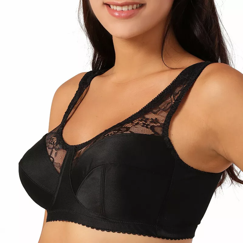 Full cup Minimiser Bra Sexy Lace Ladies Wireless Unpadded Comfort