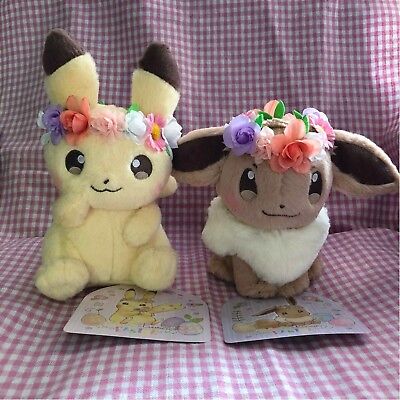 pikachu flower crown plush