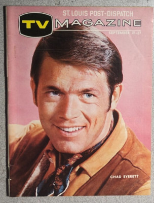 TV MAGAZINE St. Louis (MO) Post-Dispatch September 21, 1969 Chad Everett cover