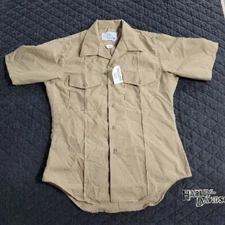 DSCP Valor Military Issued US Service Men's Khaki Shade M-1 Shirt 15 1/2 NEW