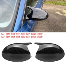 Side Wing Mirror Cover Cap Trim Black For BMW E90 E91 E92 E93 PRE-LCI M3 Style