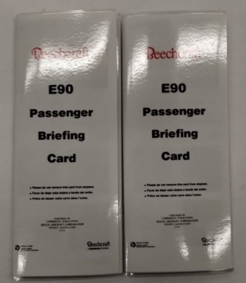 2-Beechcraft E90 Passenger Briefing Card (Laminated in Color)-Copy