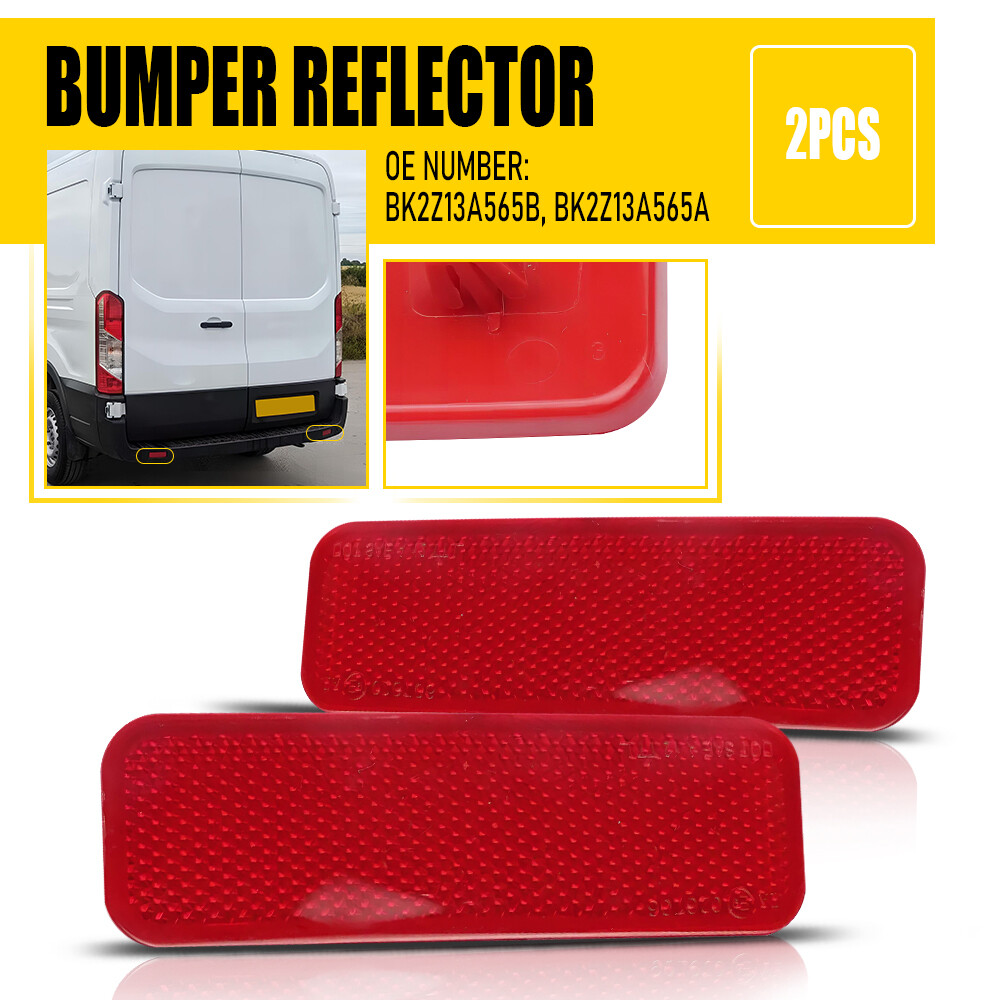 1Pair Rear Bumper Reflector Light Lamp Lens Fit for Ford Transit Conne 2014-2022