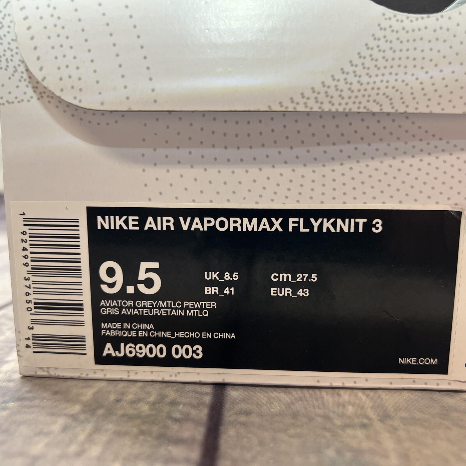 vapormax aviator grey