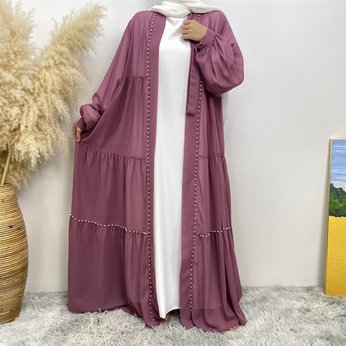 Dubai Abaya Abierto Mujeres Musulmanas Cárdigan Maxi Vestido Cuentas Caftán Vestido Árabe Vestidos - Imagen 58 de 66