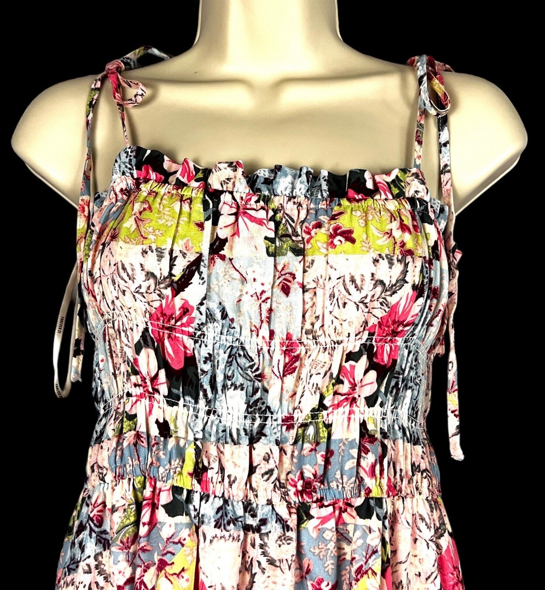 Forever 21 Size M PINK Floral MIDI SLEEVELESS DRESS Front Slit Linen Blend  | eBay