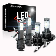 H1+H7 4PCS LED Headlight 4400W Bulbs Kit 6000K for Benz W202 C230 C280 1997-2000