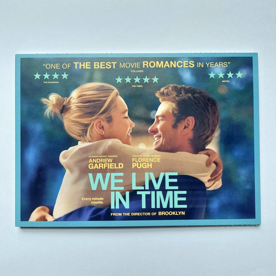 WE LIVE IN TIME official set 5 promo postcards (Andrew Garfield, Florence Pugh) - Image 2 of 4