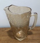 Vintage Jeannette Glass FloraGold Iridescent Pitcher, 64 Ounce Capacity.
