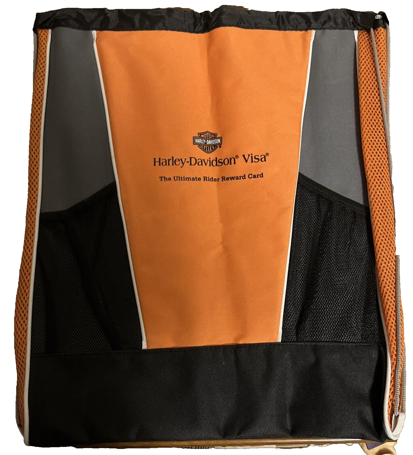 harley davidson drawstring backpack advertisement… - image 1