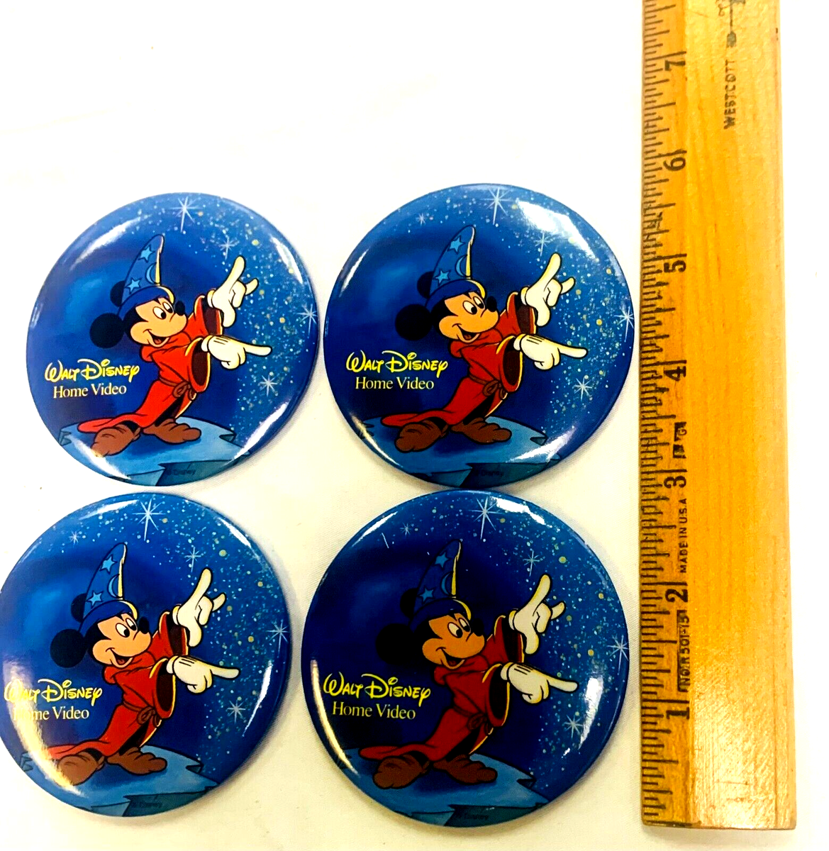 Walt Disney Sorcerer Mickey Mouse Home Video Magnet 3” Each