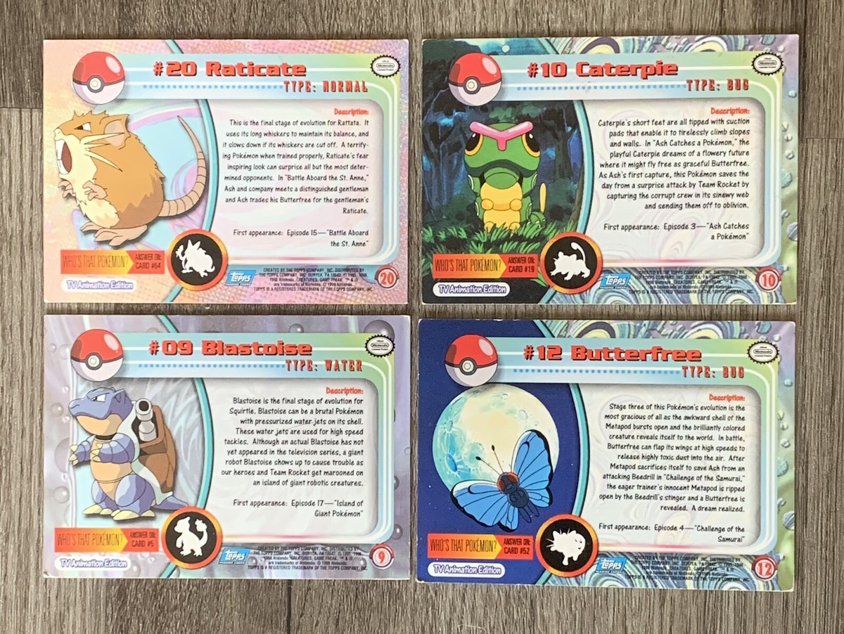 4 Rare Pokémon Topps Trading Cards | eBay