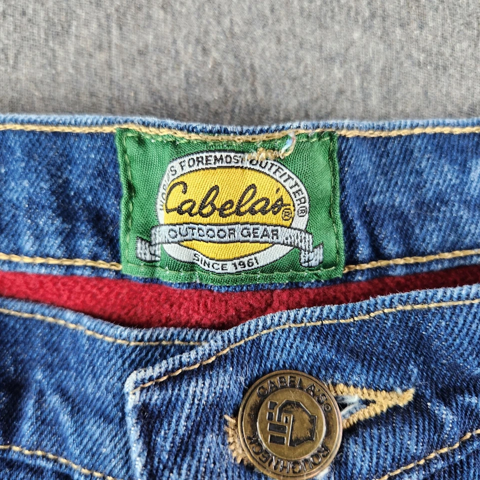 Cabelas Jeans Men's Size 36x32 Blue Dark Wash Fleeced Line Heavy Duty - Image 3 of 4