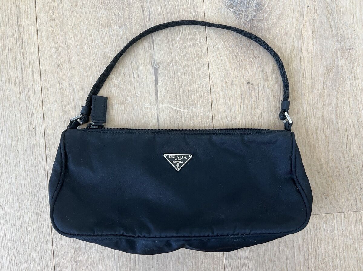 Prada Tessuto Vintage Pochette Shoulder Bag Small Black Prada Tessuto Vintage Pochette Shoulder Bag Small Black
