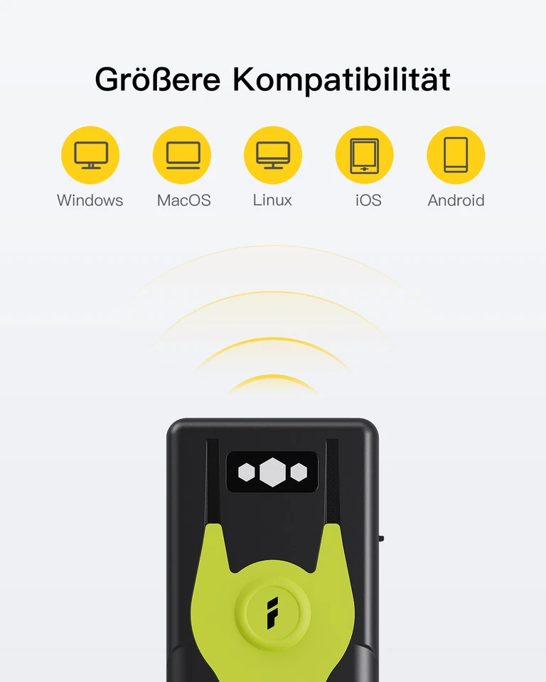 Inateck 2D Bluetooth Barcode Scanner, liest Barcodes von Bildschirmen - Bild 3 von 4