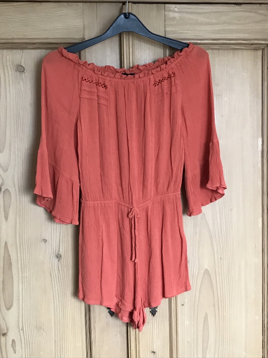 Combinaison (playsuit) Topshop Taille 6 - Imprimé Floral Bleu - Manches 3/4 - Occasion Très Bon état