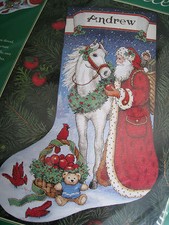 Dimensions Christmas Counted Cross Stocking KIT,SANTA'S GIFT,Horse,Race,7959,16"