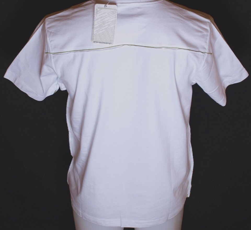 New Authentic Men's Cut Out Stripe Embroidered T Shirt White Slim Fit ...