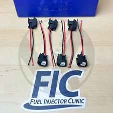 FIC Fuel Injector Clinic Set of 6 USC / EV6 Injector Connectors with Pigtails