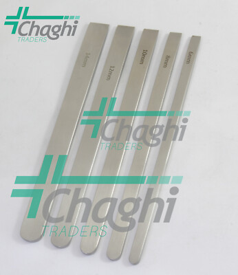 Set De 5 Ostéotomes Mini Lambotte - Tailles 6,8,10,12,14 Mm X 15 Cm, Marque Ahmed Instruments