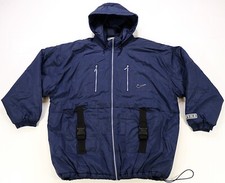 Rare VTG NIKE Air Spell Out Swoosh Full Zip Hooded Windbreaker Jacket 90s SZ 2XL