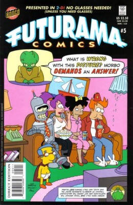 Futurama Comics 5 Simpsons Couch Gag Cover Bender Fry Leela Bill