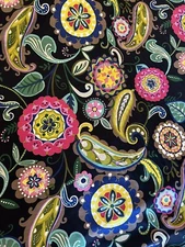 MERRIMACK-MADDEN in Passion Black Paisley Mill Creek  BY THE YARD 54” Wide