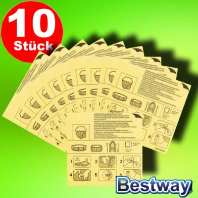 10x Bestway Pool Reparaturset Pool Reparatur Flicken Flickzeug  extra stark