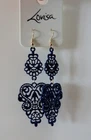 NEW Pretty Navy Metal Lace Dangle Earrings from Lovisa