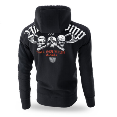 Kapuzenpullover Sweatshirt Schwarz Valhalla Thor Viking Company Schädel  BK272