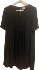 Old Navy Black Swing Mini Dress Short Sleeve Rayon Pintuck Tunic Women’s S P