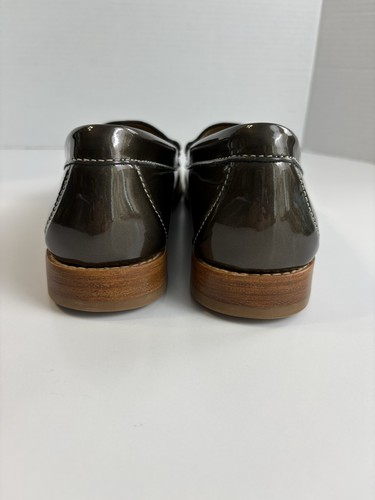 Bass Weejuns Whitney Women’s Penny Loafers Size 8.5 Olive Green Patent Leather - Picture 5 of 11