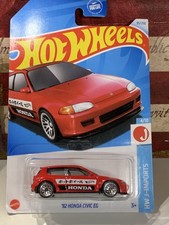 HOT WHEELS 1992 HONDA CIVIC EG. 2024 HW J-IMPORTS, RED ON CARD