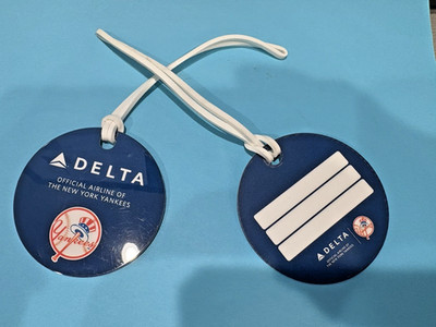 2 New York Yankees Logo Luggage Tags Delta Airlines 3'' - NEW