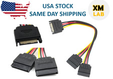 SATA Power 15-pin Y-Splitter Cable Adapter Male to Female for HDD Hard Drive