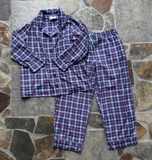 Carole Hochman Heavenly Soft Purple Blue Plaid Fleece 2 Piece Pajamas 1X EUC