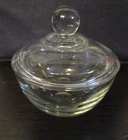 Anchor Hocking Clear Glass Round Sugar Bowl With Lid/Trinket Dish Vintage
