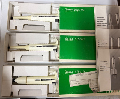 Genex Pipetten 2 x 200-1000ul Beta & 1 x 5000ul Gamma + Spitzen etc.