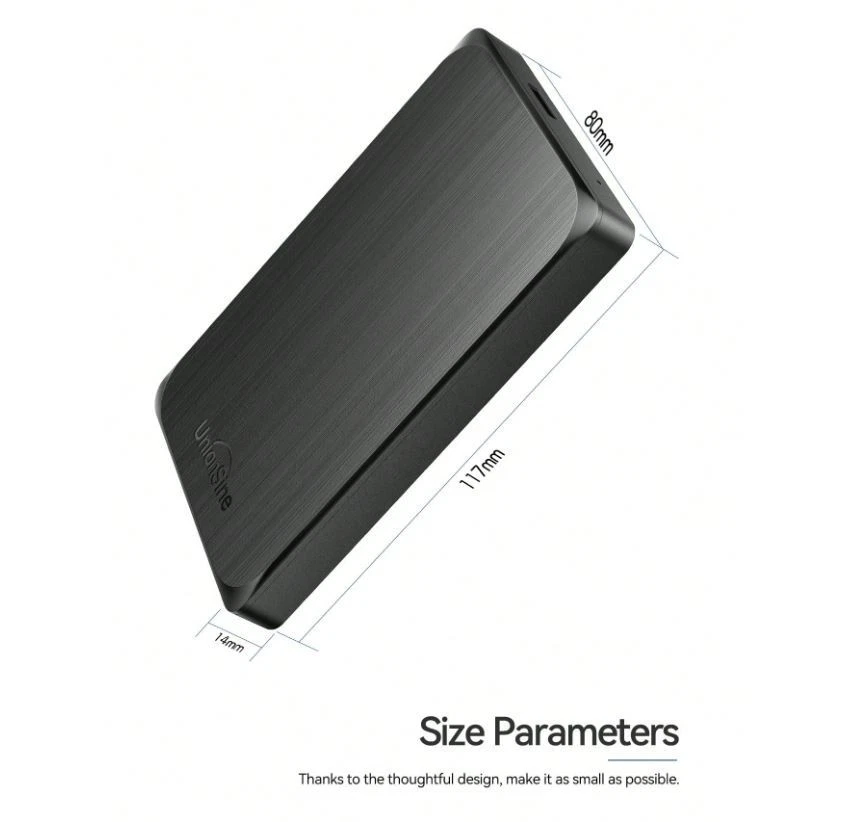 UnionSine 1TB Externe Festplatte USB 3.0 2,5 zoll Mac PC Laptop PS4 PS5 Xbox HDD - Bild 3 von 4