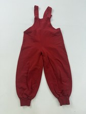 Vintage Hanna Andersson Overalls Girls 5 Red French Terry Elastic Waist Cuffed