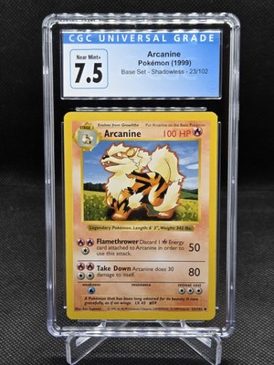 Pokemon Base Set Shadowless Arcanine 23/102 CGC Near Mint+ 7.5 | eBay