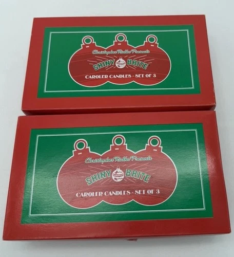 Vintage Shiny Brite Christopher Radko Lot of 2 Boxes Christmas Caroler Candles image 3